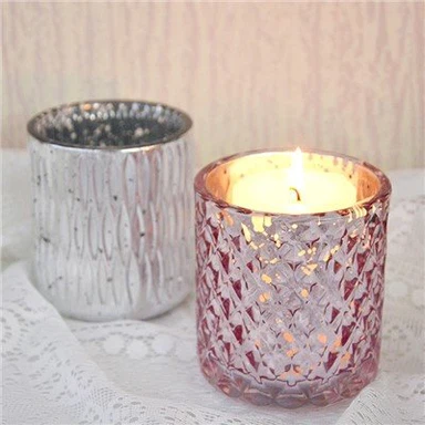 Pemegang Lilin Kaca Votive Bersalut Elektronik