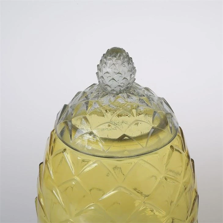Pineapple Glass Drink Dispenser With Glass Lid