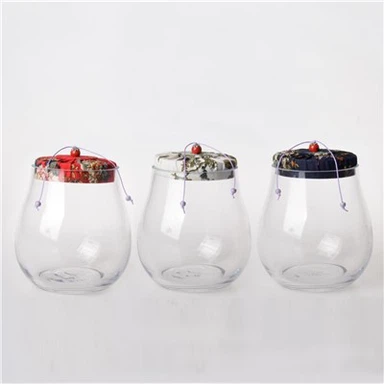 Balang Kaca Dengan Tudung Gaya Cina