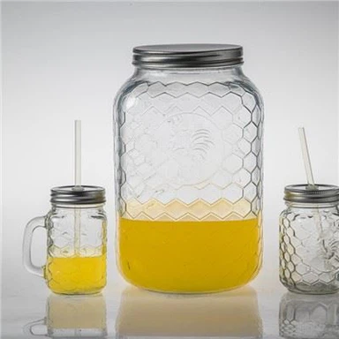 Dispenser Minuman Kaca Anyaman Bakul Timbul